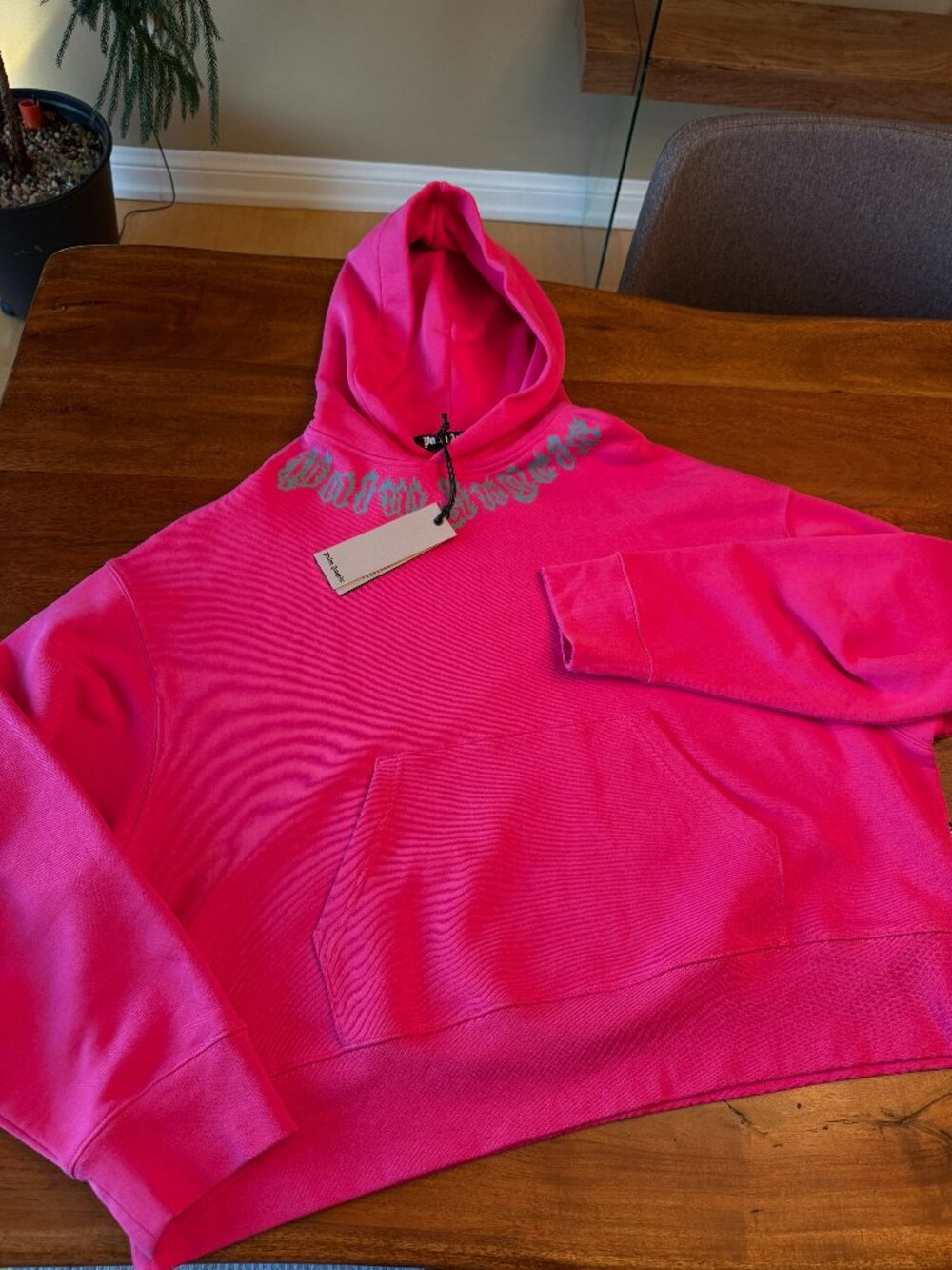 Palm Angels Fuschia Men's Hoodie - with Neck Logo NWT - XL